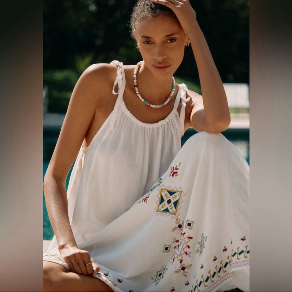 By Anthropologie Embroidered Maxi Dress XS NWT